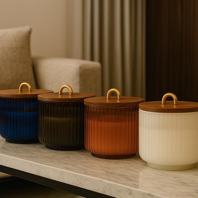 Ribbed Glass Candle by Lasting Smiles